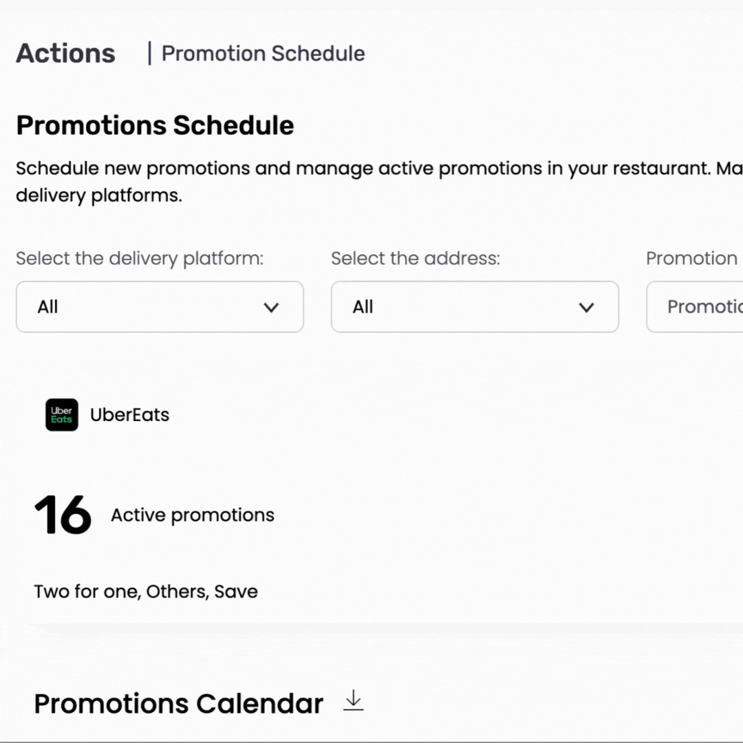 Promotion Schedule Feature